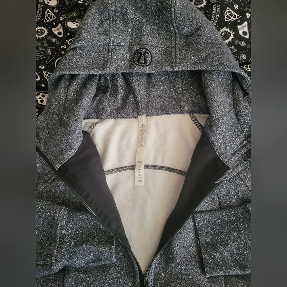 Lululemon scuba hoodie rare  speckled black, size 14. NWT. - Picture 3 of 12